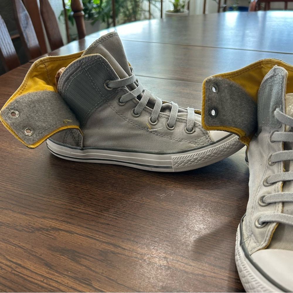 Converse‎ Gray and Yellow High-Top Sneakers Size 6.5 - Picture 6 of 16